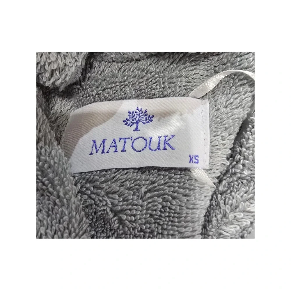 Matouk Cairo Robe Pool Gray 100%‎ Long-Staple Cotton Terry Cloth XS E100 NEW